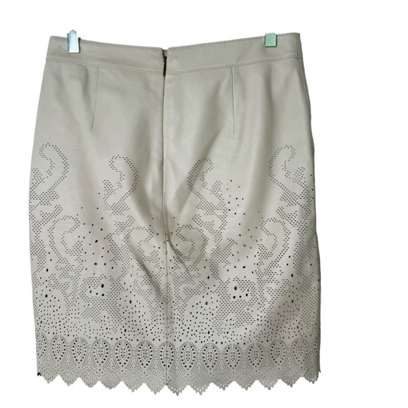 Tory Burch Genuine Leather Perforated Skirt Size 4 - Picture 2 of 4